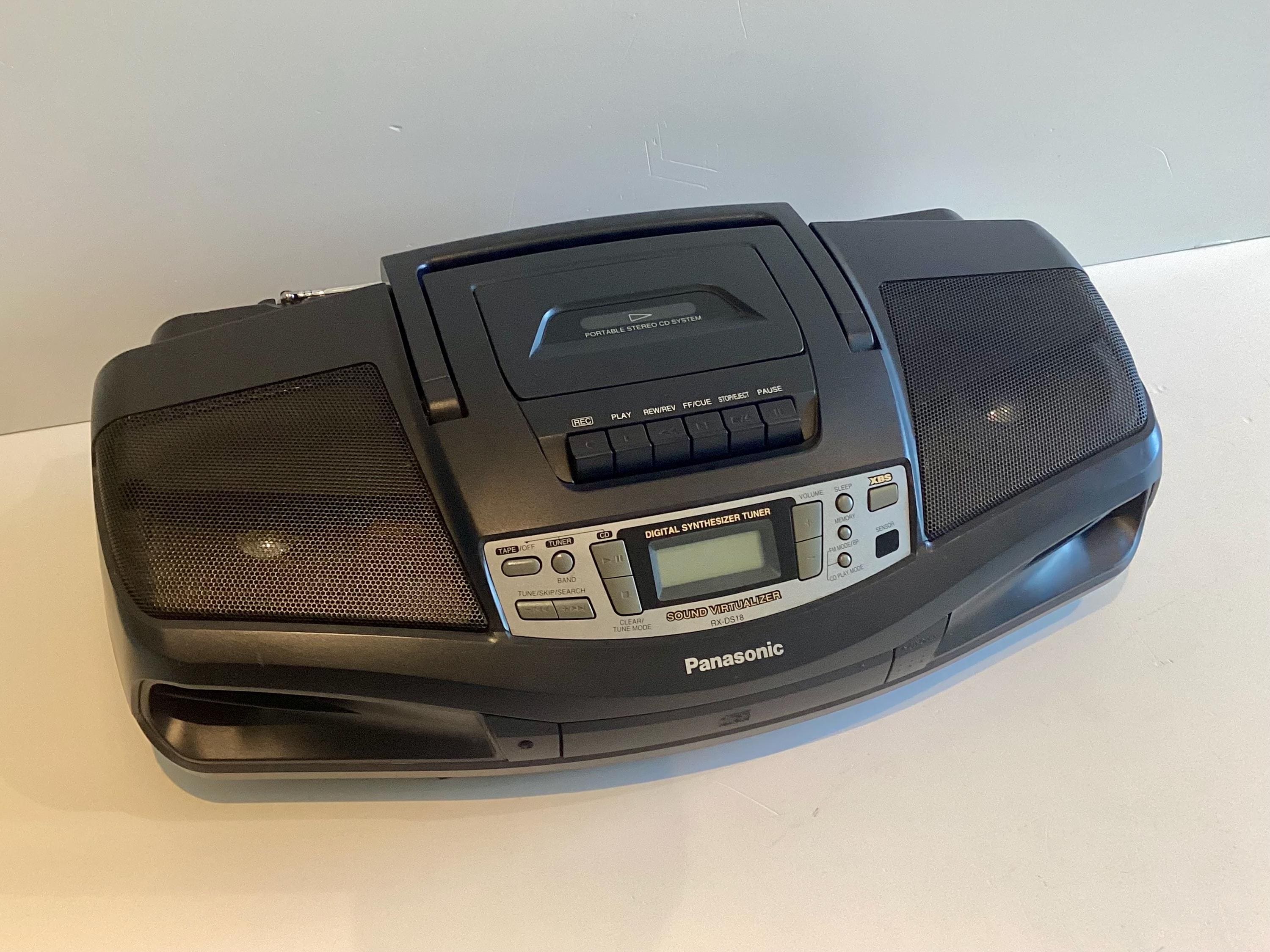 Vintage Boombox | 1990s Panasonic RX-DS18 CD Radio Cassette, XBS