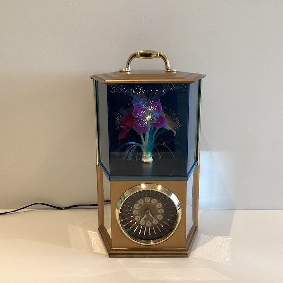 Original Vintage 1970s Fiber Optic Flowers Lamp Rotating Floral Color Change Light Clock Etsy