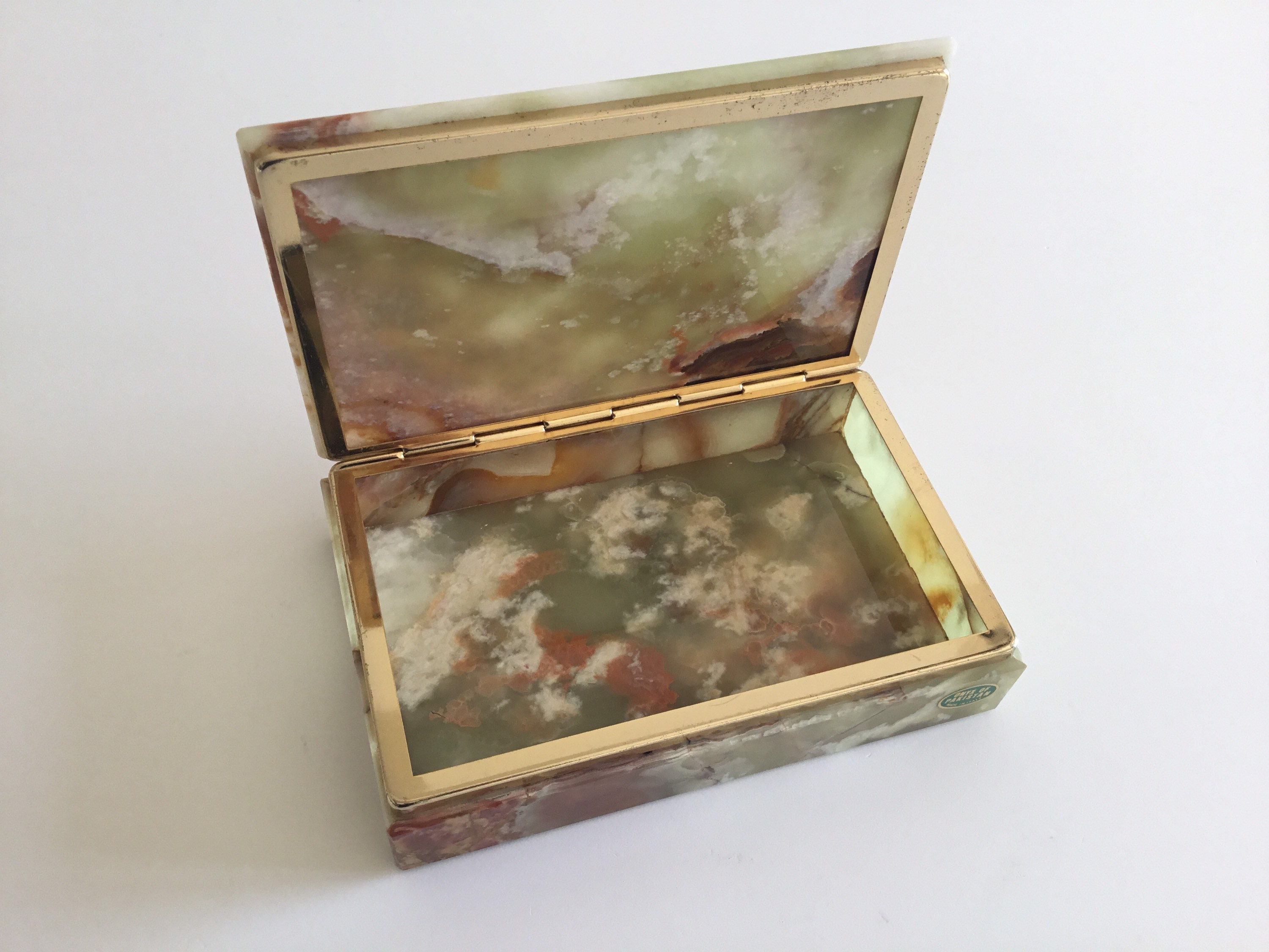 アンティーク雑貨 70s Mexican onyx accessory case Onyx Jewellery-cigarette Box (1950s) Made in Italy - Etsy