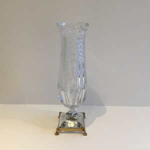Vintage Kristall - Boho Kristallvase (1950er Jahre) Handgeschliffen