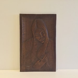 Carved Religious Bas-Relief (1971) Wall Sculpture Icon