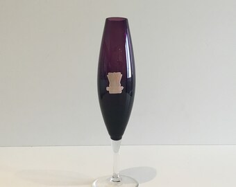 Vase allemand vintage – Cristal améthyste de Fischer (années 1940, Allemagne de l'Ouest)