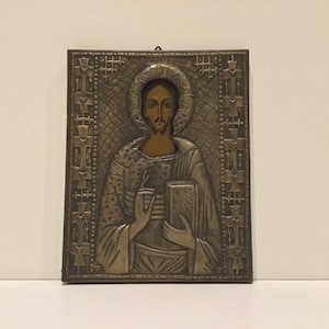 Jesus Christ Pantocrator (1950s) Orthodox Icon Origin Greece