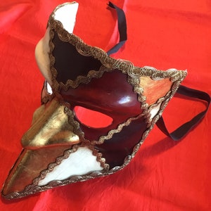 Venetian Harlequin Mask Vintage Made In Italy