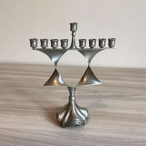 Rare Metal Menorah (1960s) Nine Candles