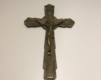 Crucifix Art Déco (années 30) Signé R. Servais