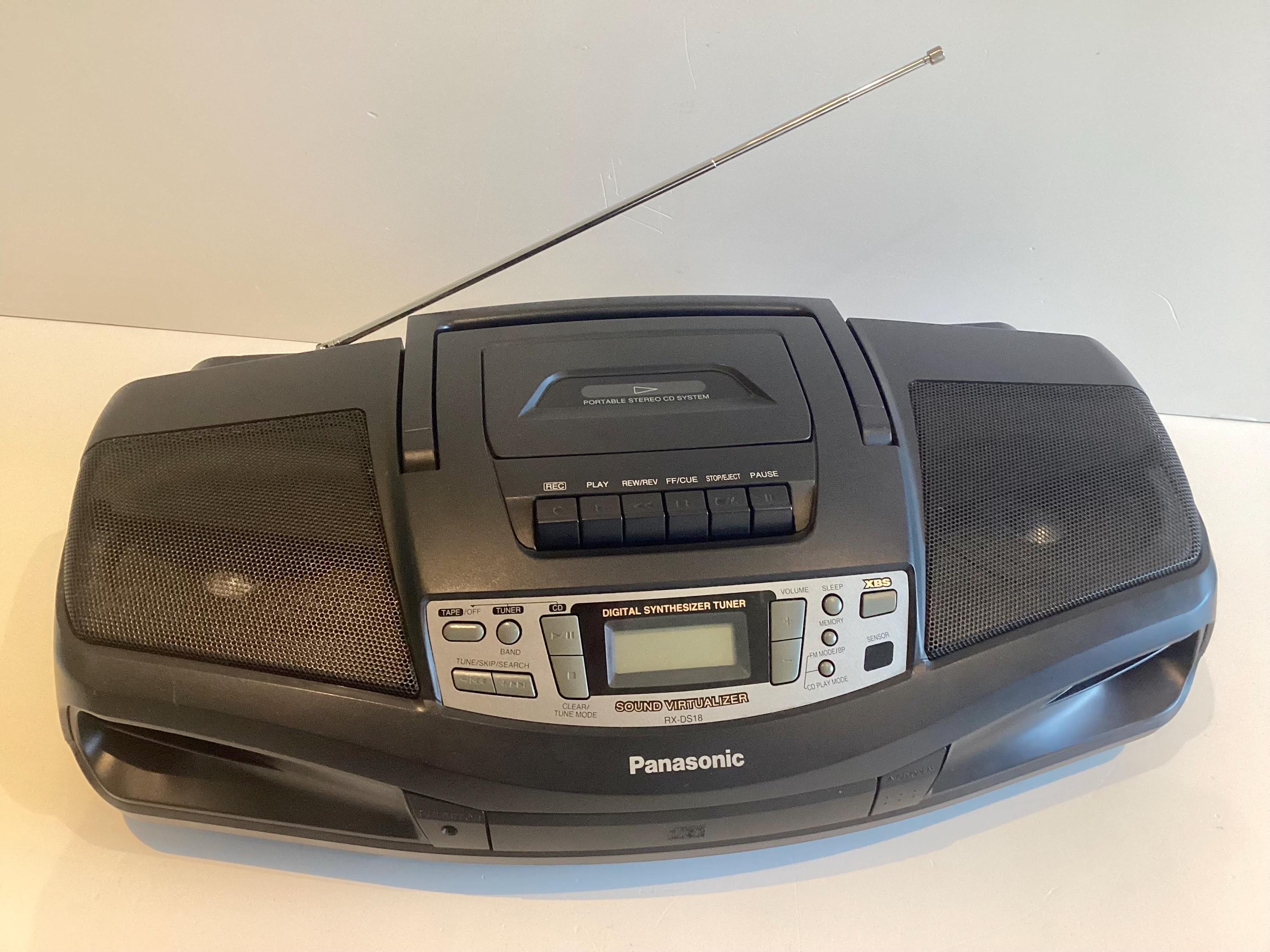 Vintage Boombox | 1990s Panasonic RX-DS18 CD Radio Cassette, XBS