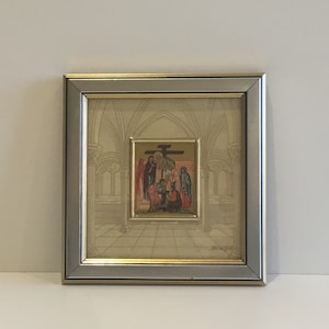 Orthodox Miniature Icon (Descent From The Cross) 18k Gold Origin Switzerland