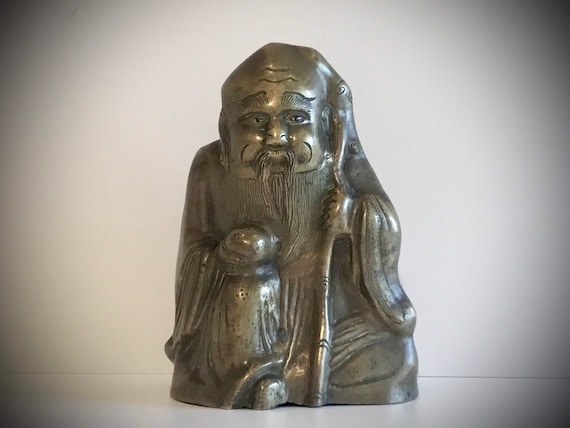 青銅製古代彫刻仏像 ヴィンテージ彫刻 | 1900年代の中国製青銅製賢者、仏教哲学者像 - Etsy