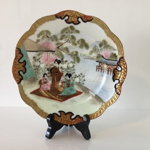 Rare Japanese Porcelain Plate (1940s) Hand Painted