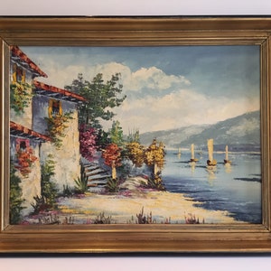 Marine Oil On Canvas - Rinaldi 1950s