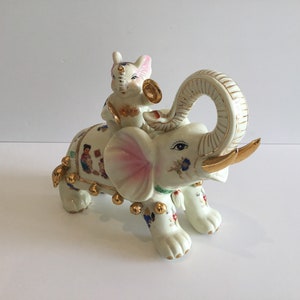 Large Porcelain Elephants (1950s) Made In China