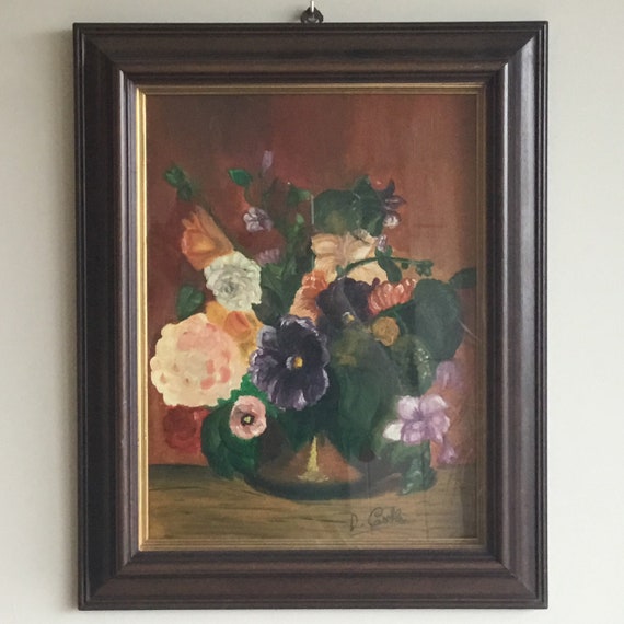 Floral Oil Painting 1970s Diego Casella Made In Italy - Etsy 日本