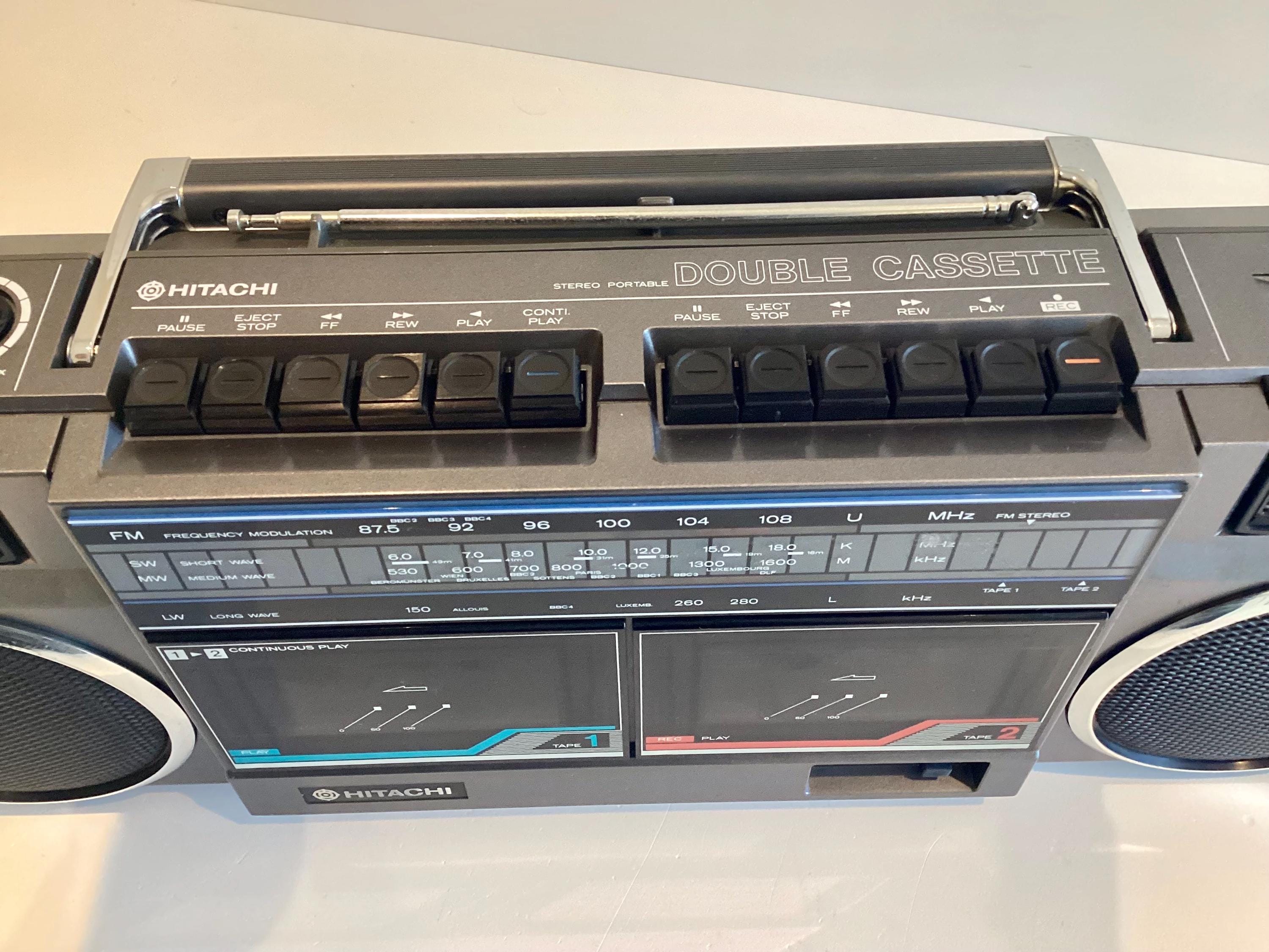 Vintage Boombox | 1986 Hitachi TRK-W24E, Working Stereo Radio