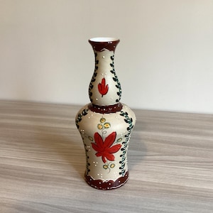 Handbemalte Keramikvase ( 1940er Jahre ) Made In Italy