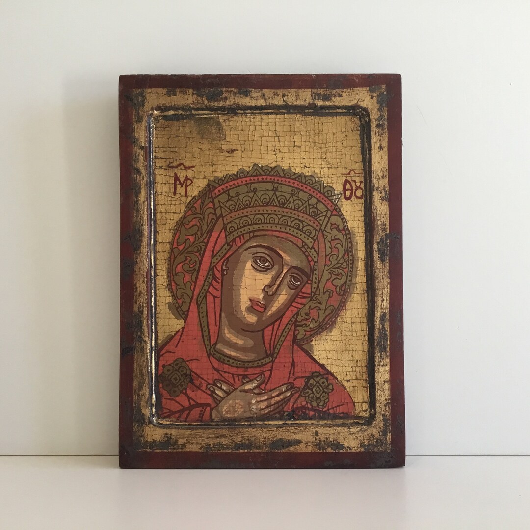 Saint Mary Icon (1960s) Origin Greece - Etsy