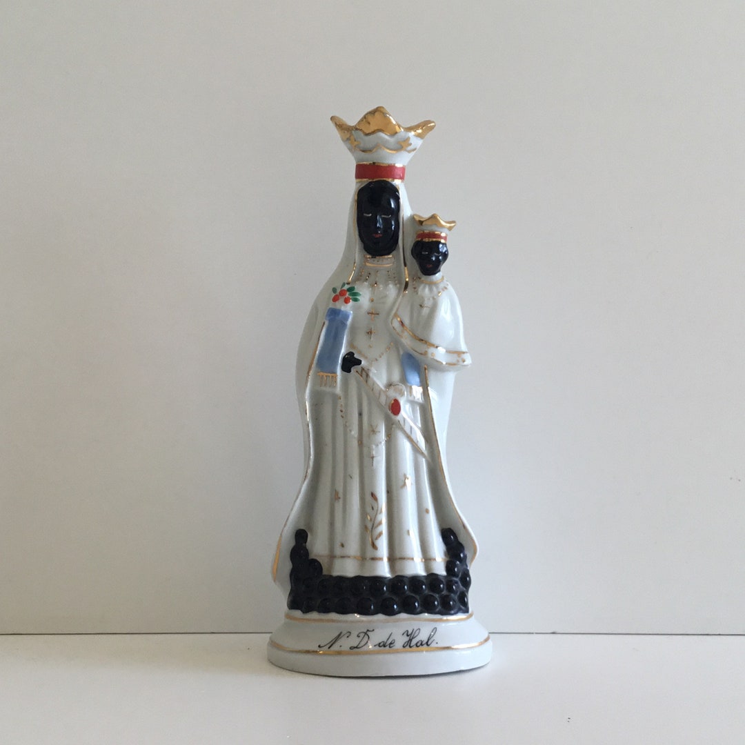 Black Madonna Statue Vintage Notre Dame De Halle Hand Painted (1930s ...