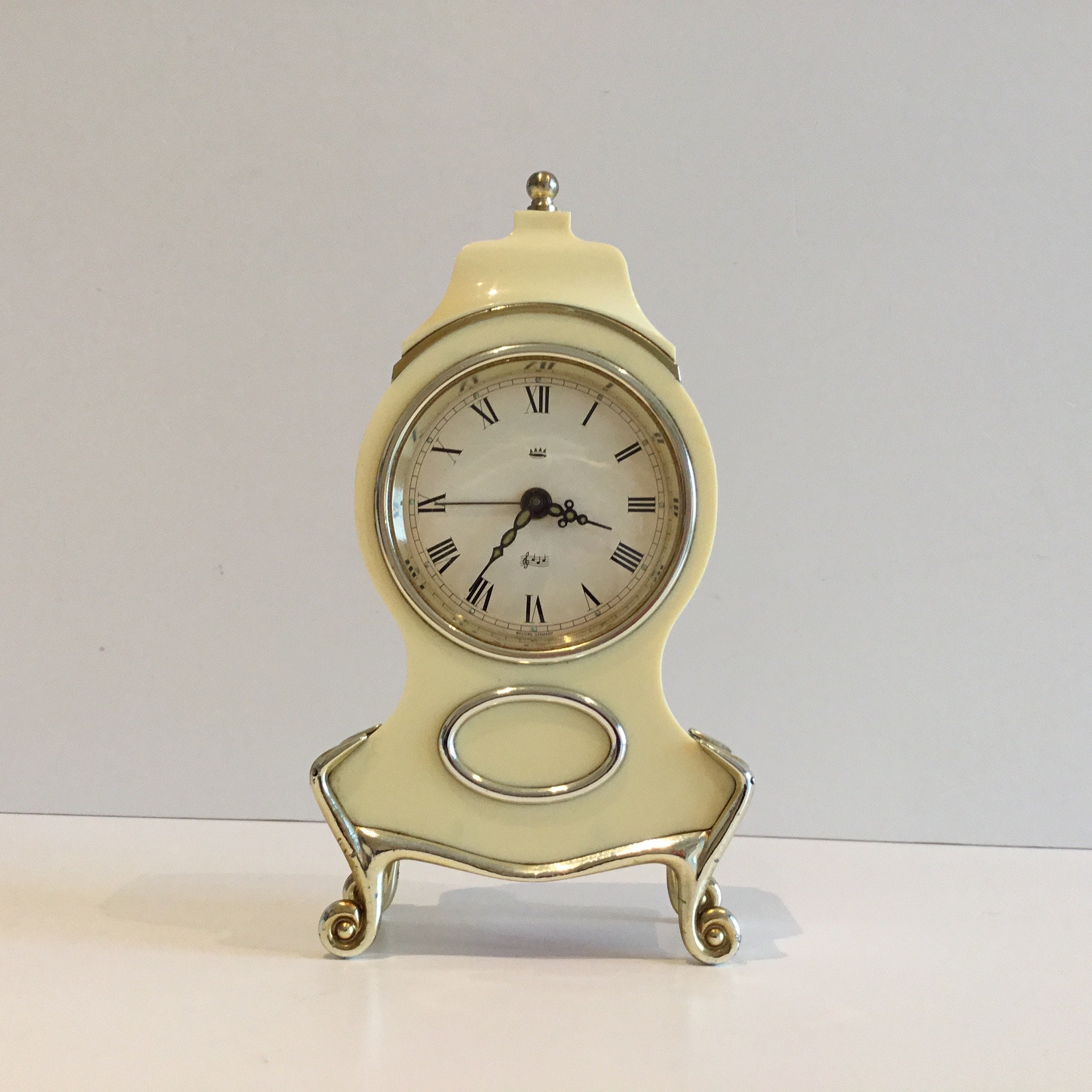Vintage Clock | Music Box Table Clock (1960s) Reuge Movement
