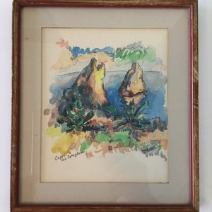 Watercolour Painting Signed by Fornaro D&#39;Aterno Andrea (1950s)