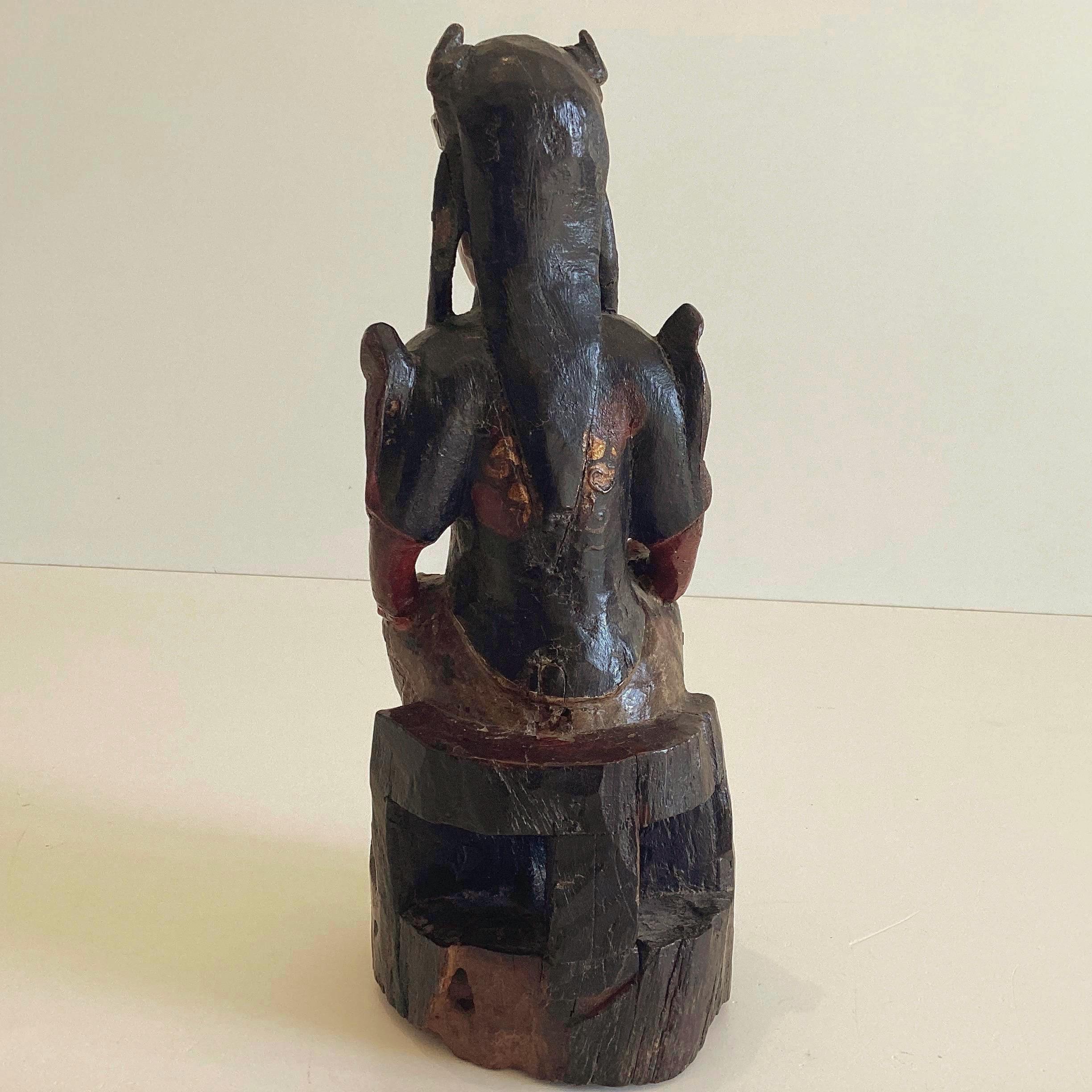 アンティーク木製像 | 明代1600年代の中国彫刻、高官座像 - Etsy 日本