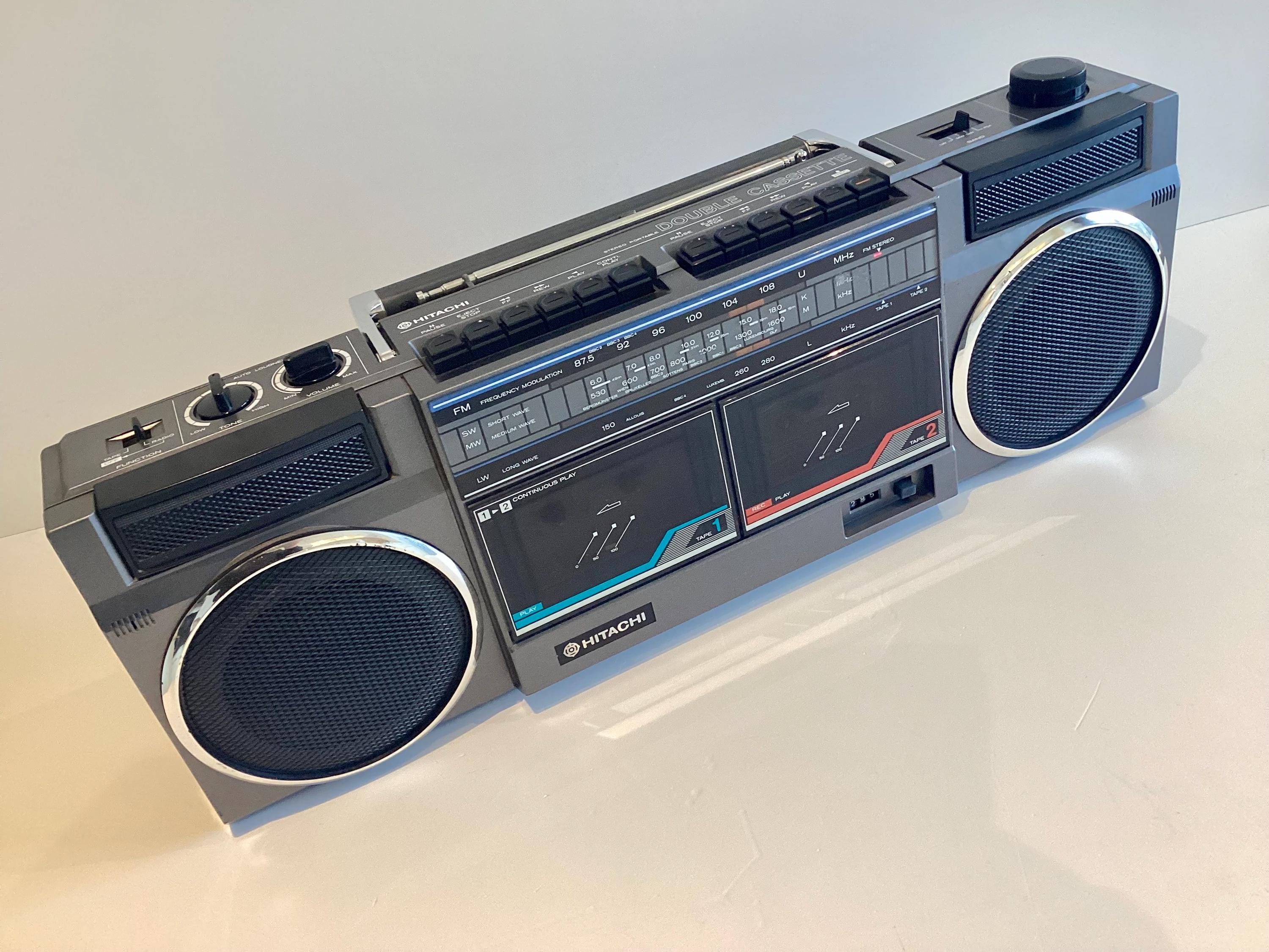 Vintage Boombox | 1986 Hitachi TRK-W24E, Working Stereo Radio