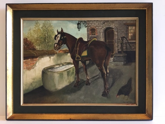 農場の馬（1963年）油絵 - Etsy 日本