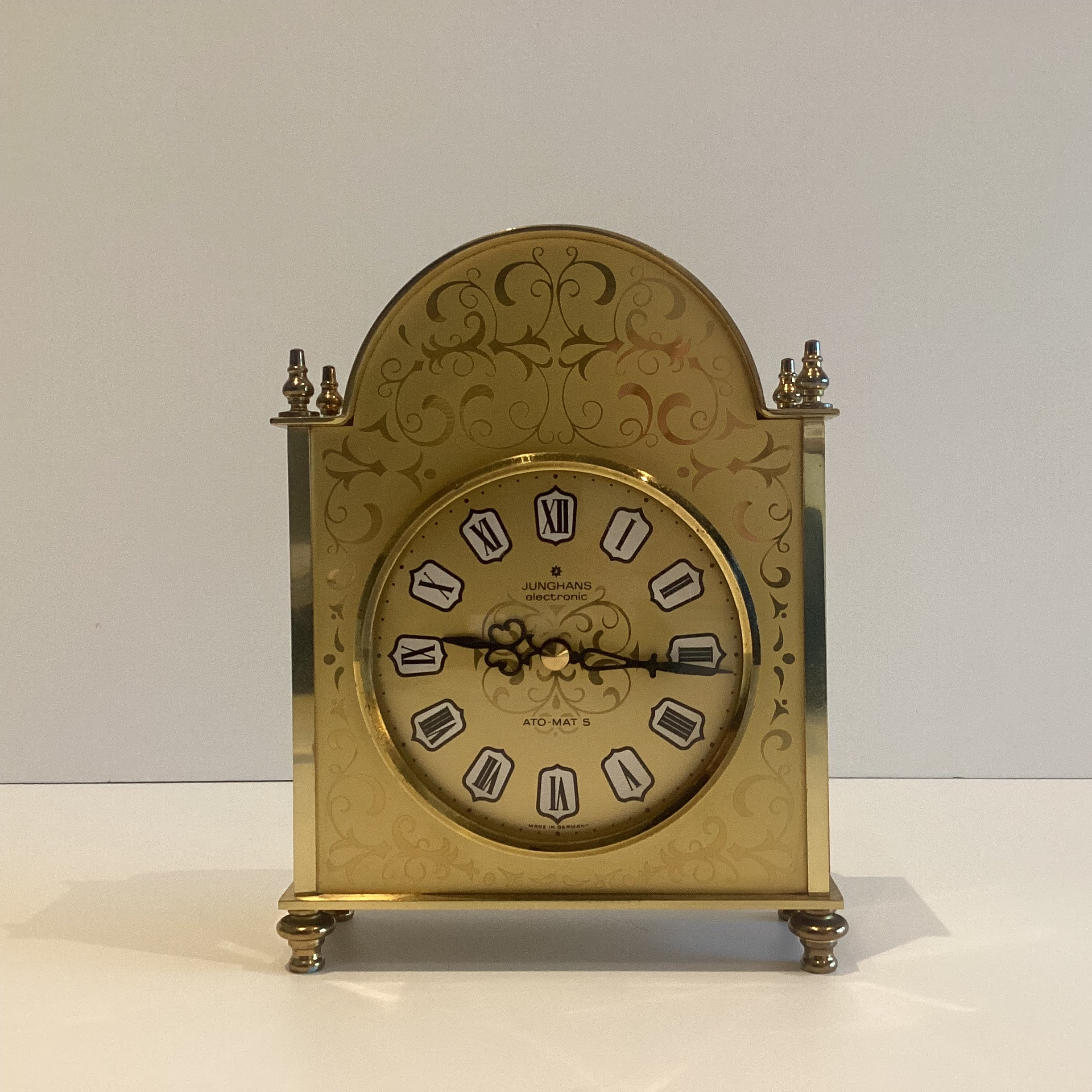 Gold Ato Mat Junghans Meister Tischuhr Messing Rare Junghans Clock