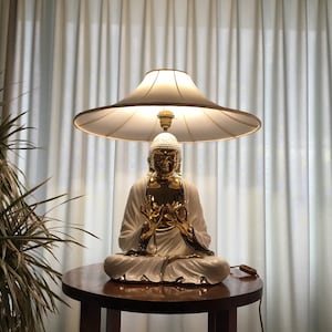 Italian Porcelain Buddha Table Lamp From Domenico Zanotto*(1970s)