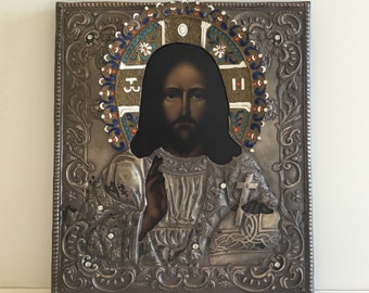 Icône orthodoxe Jésus-Christ Pantocrator (années 30)