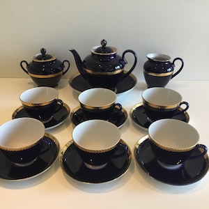 Blue Cobalt Porcelain(1970) Tea-Coffee Set