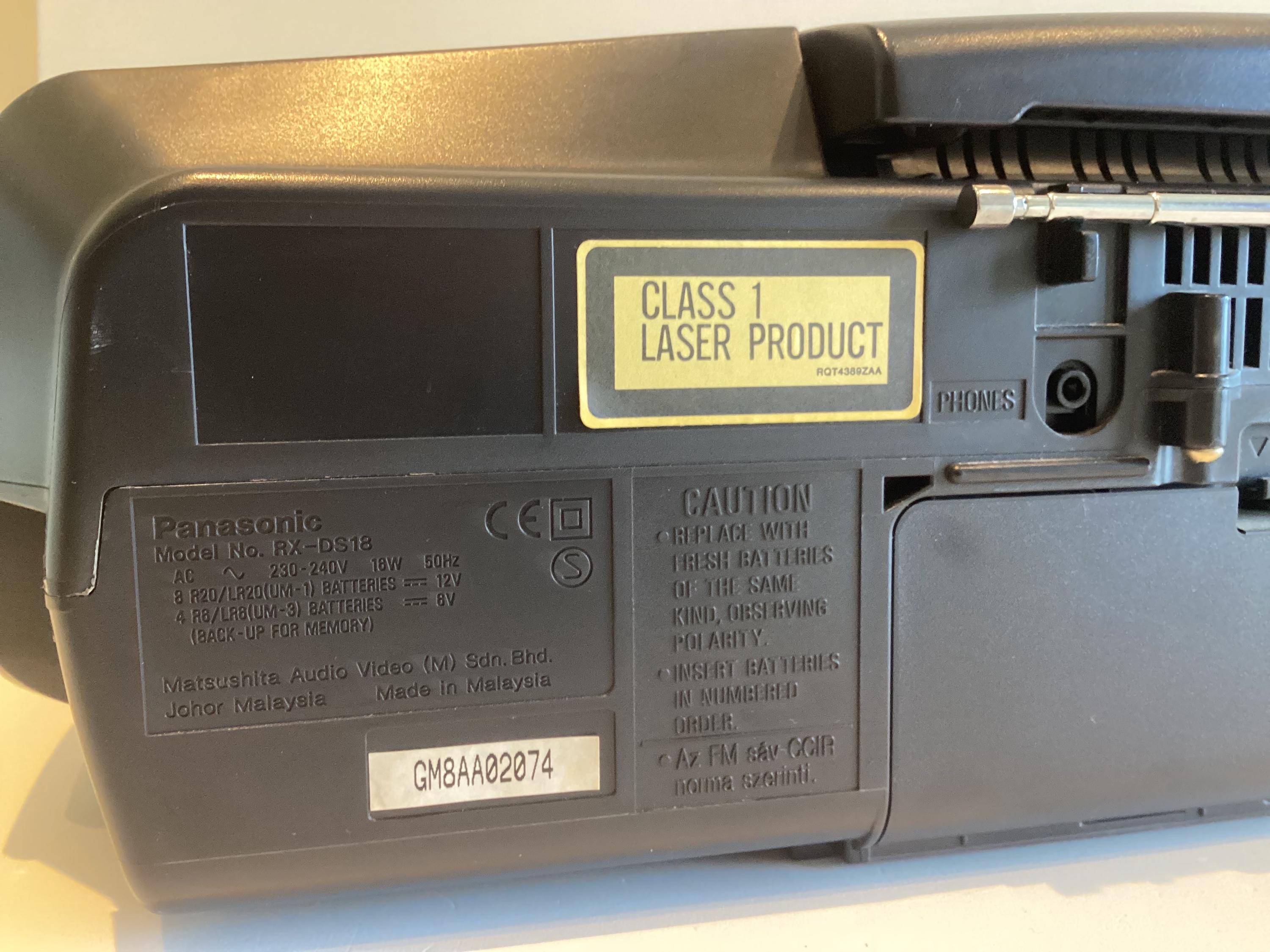 Vintage Boombox | 1990s Panasonic RX-DS18 CD Radio Cassette, XBS