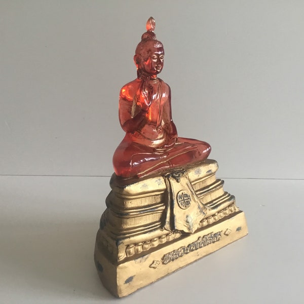 Rare Tibetan Buddha (1950s) Transparent Amber Resin