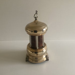 Carillon per sigaretta (Made In Italy, movimento svizzero anni '50) Sportelli originali in ambra placcati oro