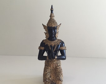 Vintage Bronze Sculpture | Theppanom Sacred Angel 1950s, Thai Protector Deity Statue