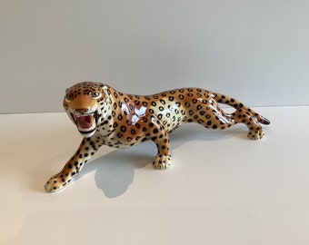 Porcelain Leopard by Ronzan, Italy 1970 - Etsy