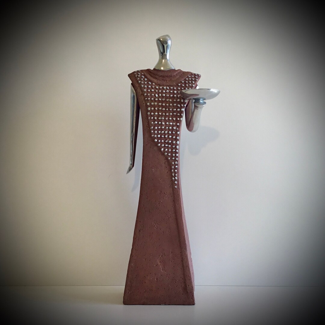 Présentoir à Bijoux Vintage L. Wallemark Années 70 - En Minéral Et Céramique - Pièce Rare Et Décorative