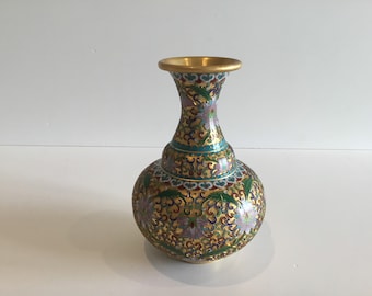Chinese Cloisonné Small Vase/Cloisonné Vase/Chinese Art/Flower