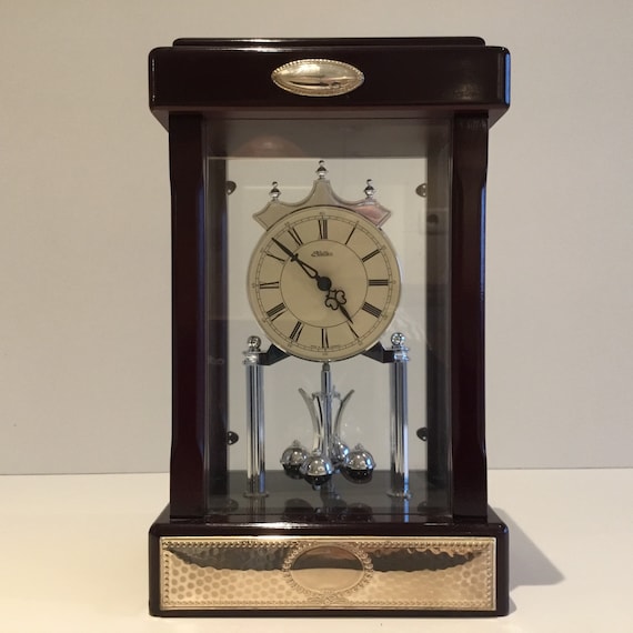 Reloj de mesa Haller grande con pendulo de torsion decada de 1980 Aniversario fabricado en Alemania Etsy Espana