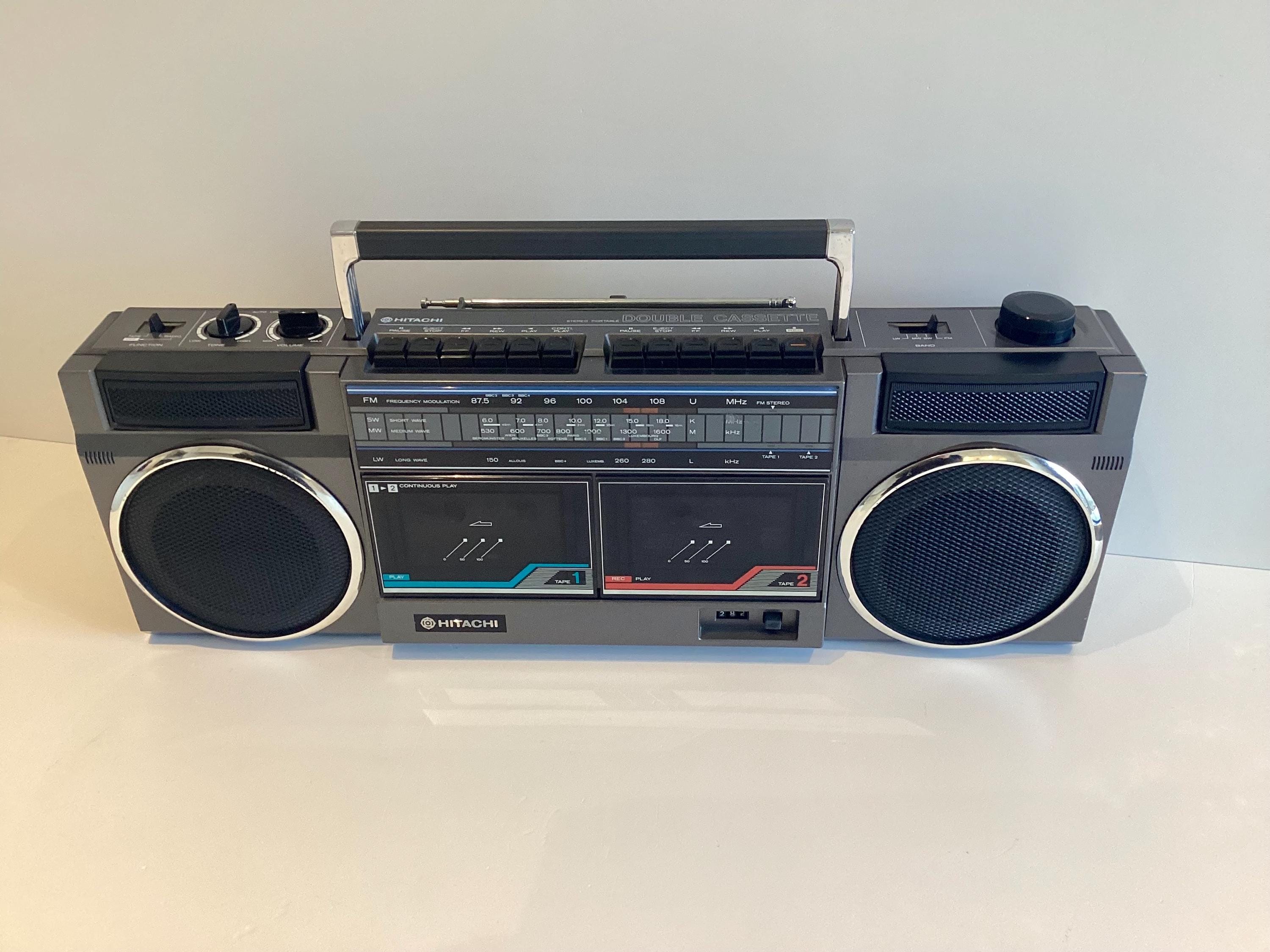 Vintage Boombox | 1986 Hitachi TRK-W24E, Working Stereo Radio