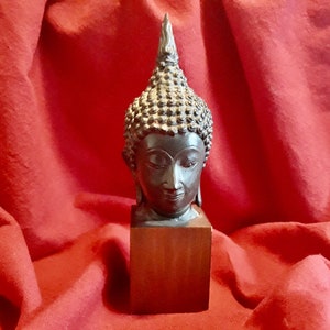 Bronze Buddha Kopf (1940er Jahre) Made In Thailand
