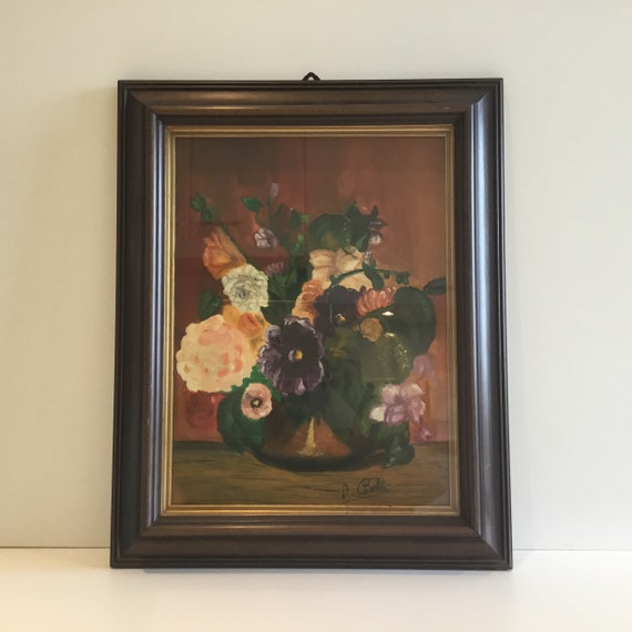Floral Oil Painting 1970s Diego Casella Made In Italy - Etsy 日本