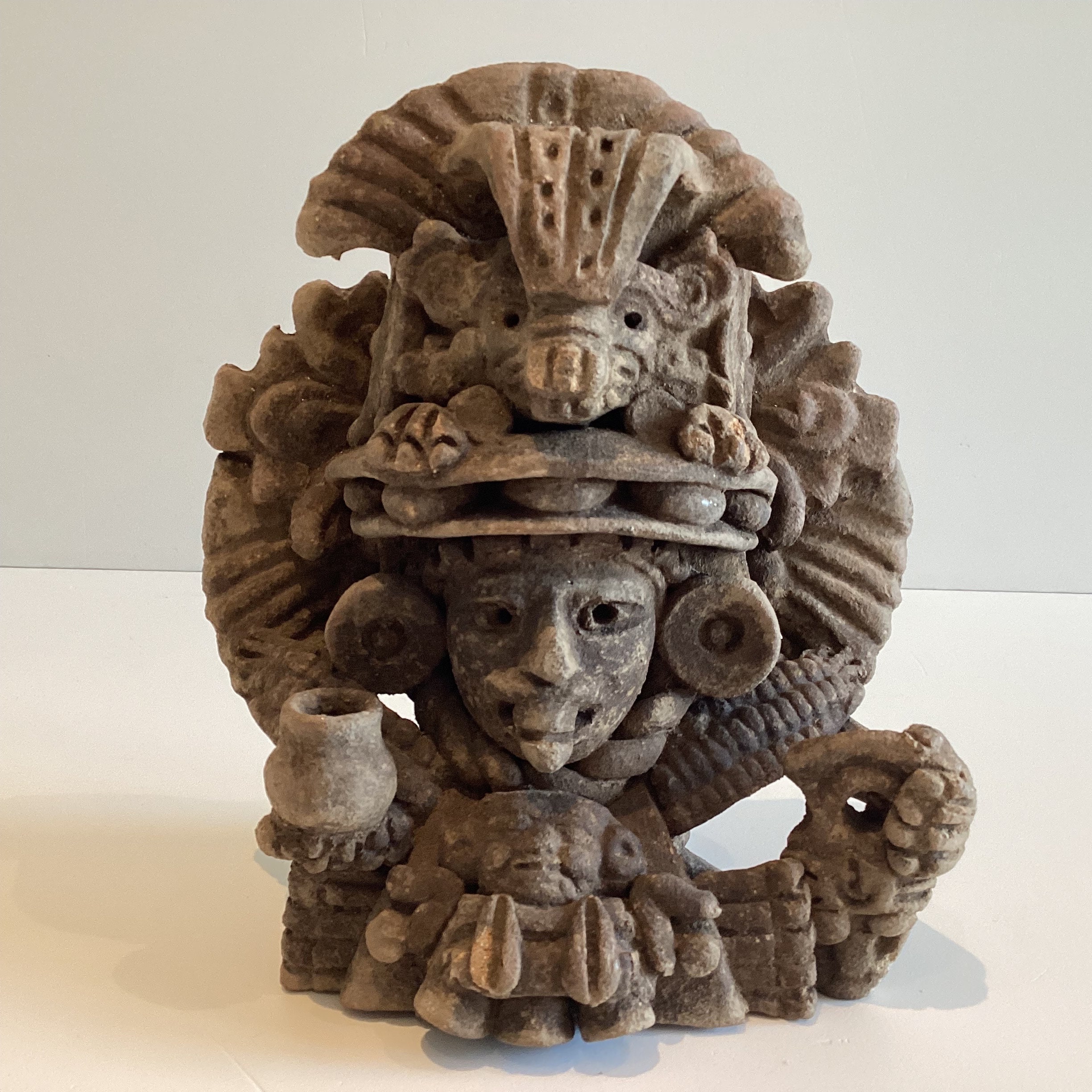 Antique Sculpture | 1900s Zapotec Culture Incense Holder, Monte