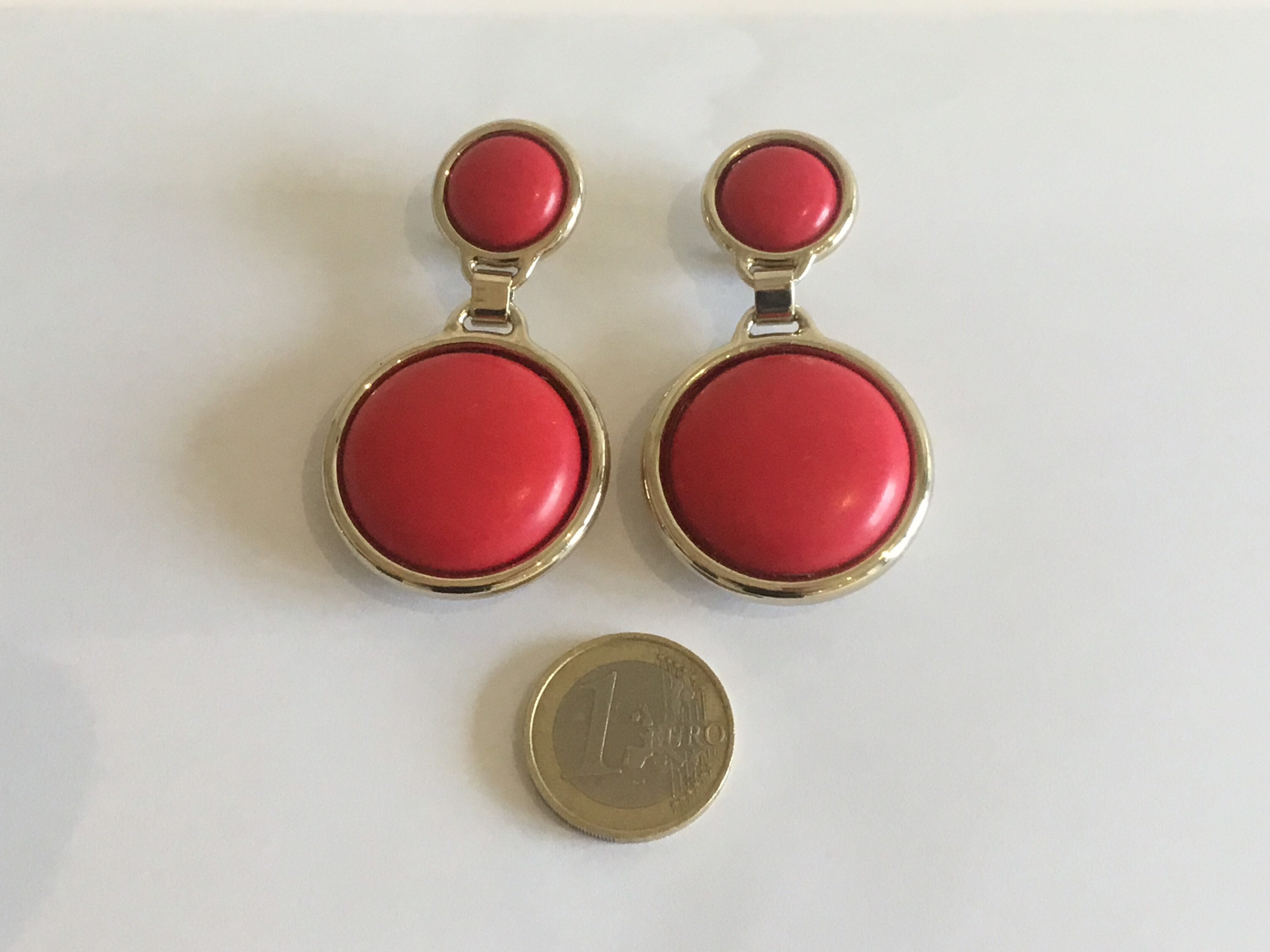 CLIPS Boucles d'oreilles Clips longues Cristal rouge & Argent Bijoux Création Française Fait main Nickel free Pour elle Fête des mère - France