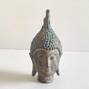 Thailändischer Buddha Kopf (1900) Bronze Skulptur
