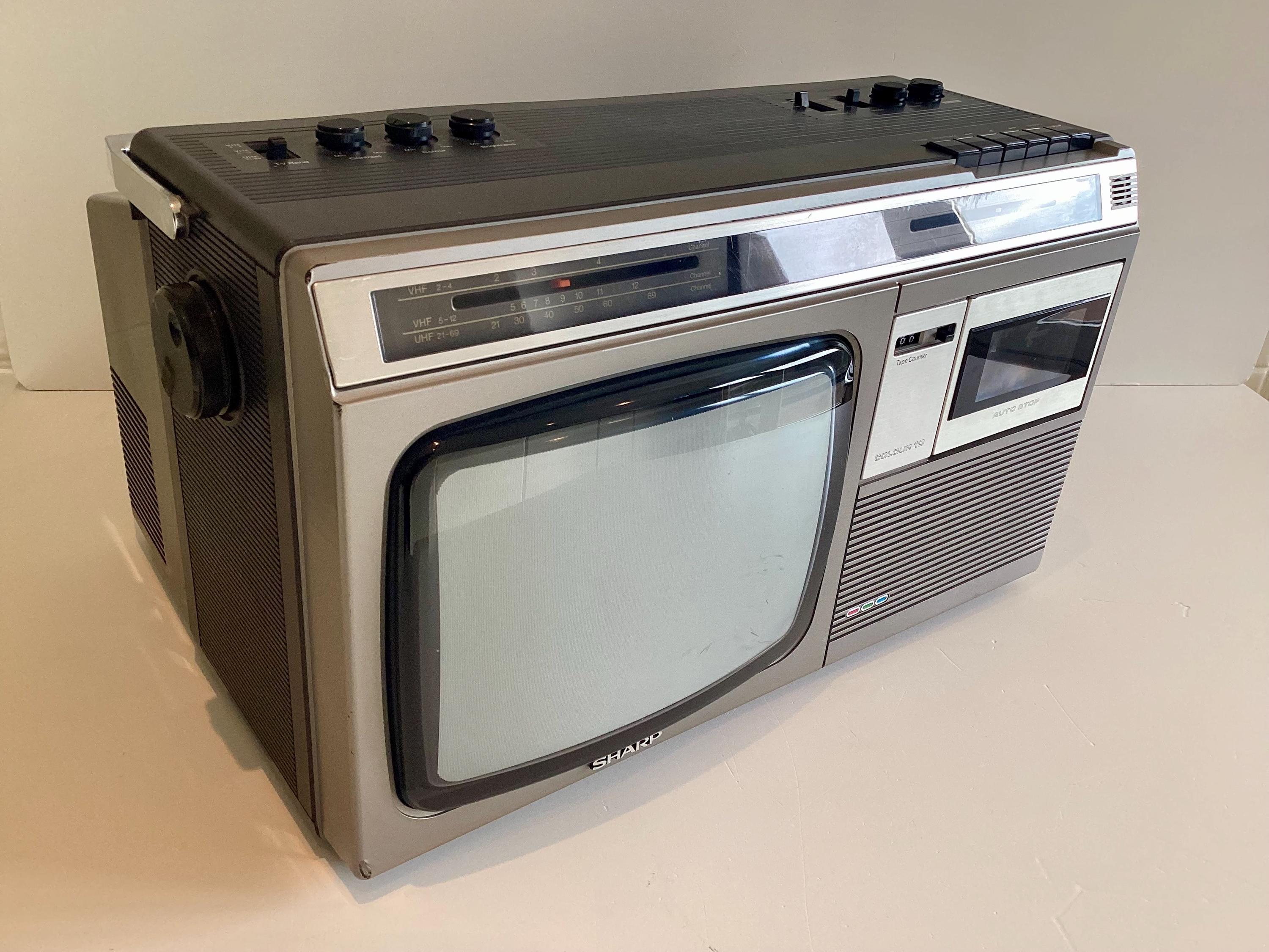 Vintage Radio Cassette Sharp C-1020GA Solid State Color Television