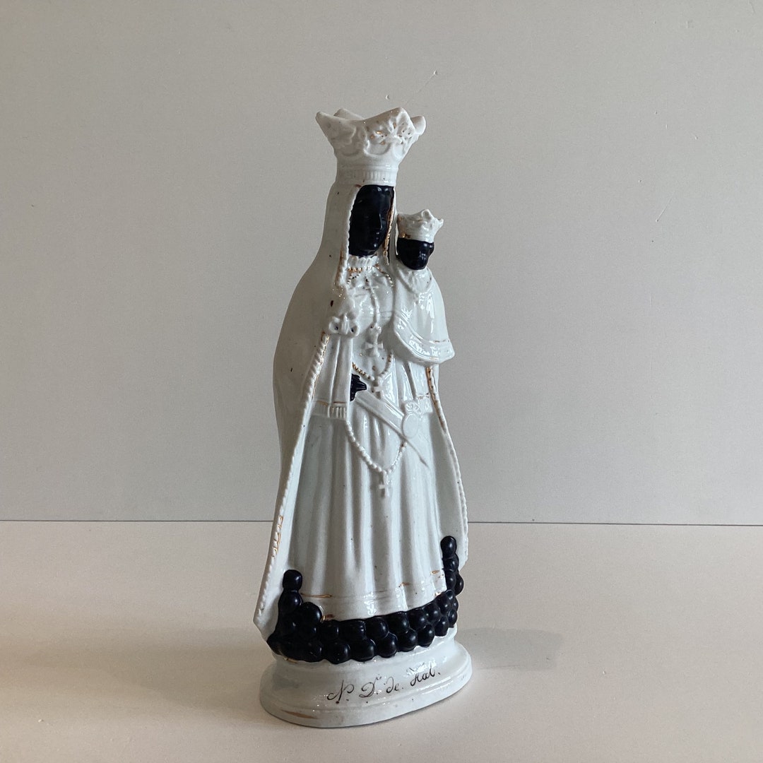 Large Black Madonna 1800s Notre Dame De Halle Porcelain Statue. - Etsy