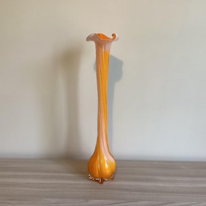 Orange Murano Vase (1970s) Venice  Made In Italy