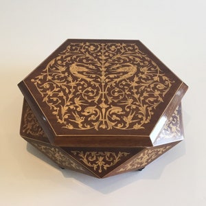 Rare Wooden Music Box (1960s) Made In Italy