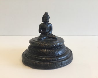 Antique Bronze Buddha (1900s) Borobudur Temple Java Indonesia