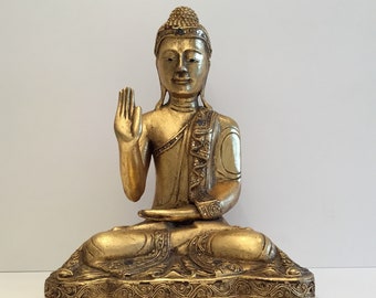 Large Size Burma Buddha In The Abhaya Mudra (1950s)